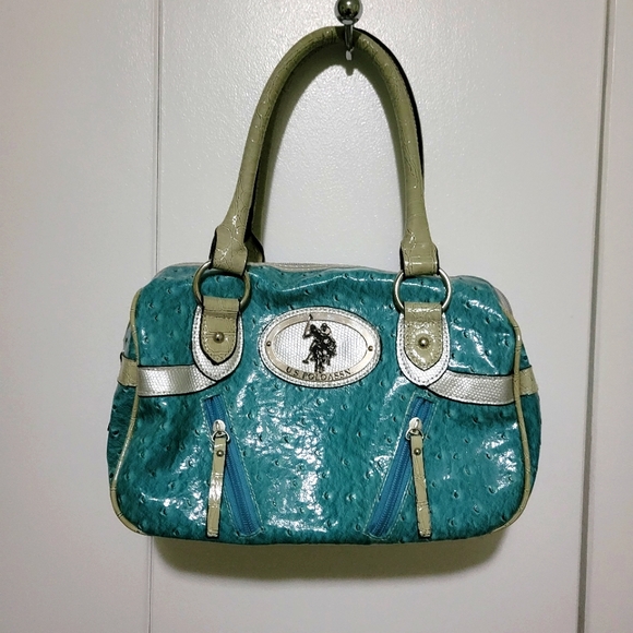 Very cute teal and grey/gray U.S. Polo Assn. Purse in excellent condition. - Picture 1 of 9